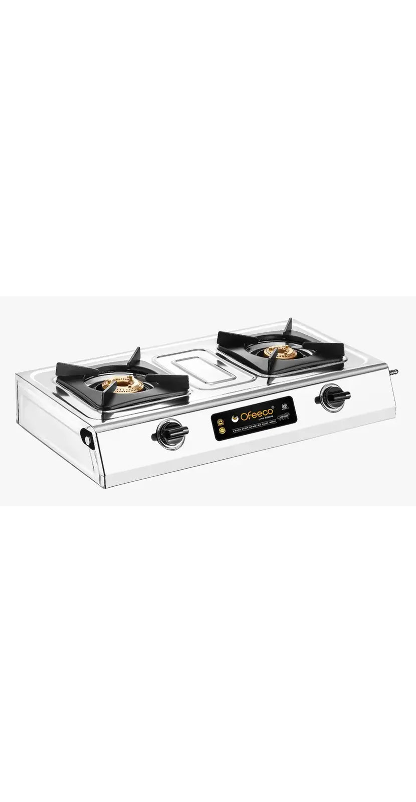 Stainless Steel 2-Burner Gas Stove.