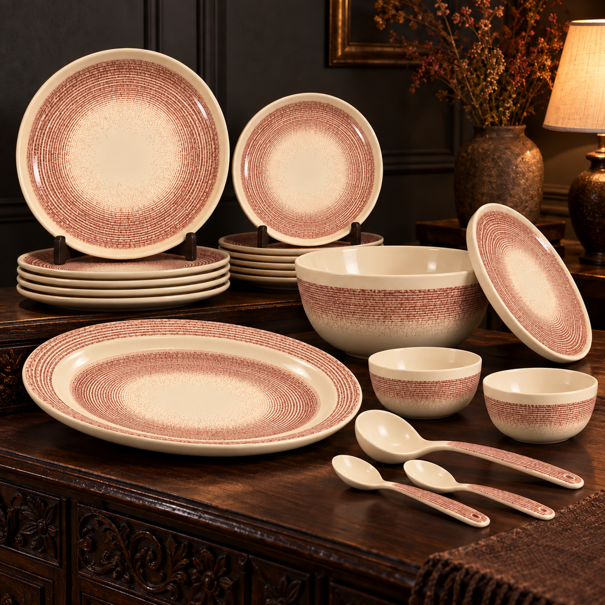 Ofeeco Royal Bliss Rose Fade 40-Piece Dinner Set