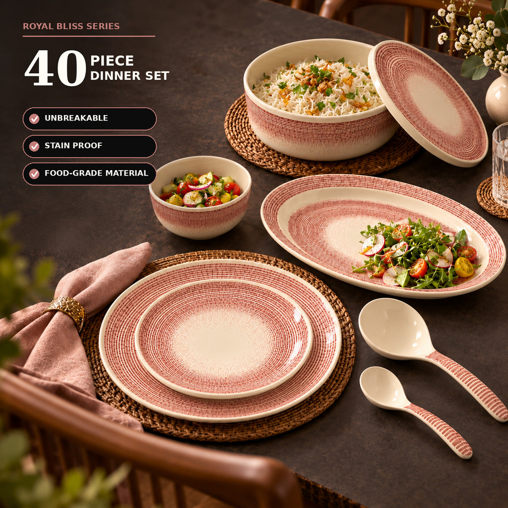 Ofeeco Royal Bliss Rose Fade 40-Piece Dinner Set