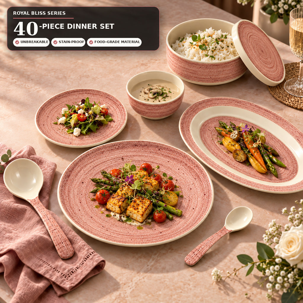 Ofeeco Royal Bliss Dusty Rose 40-Piece Dinner Set