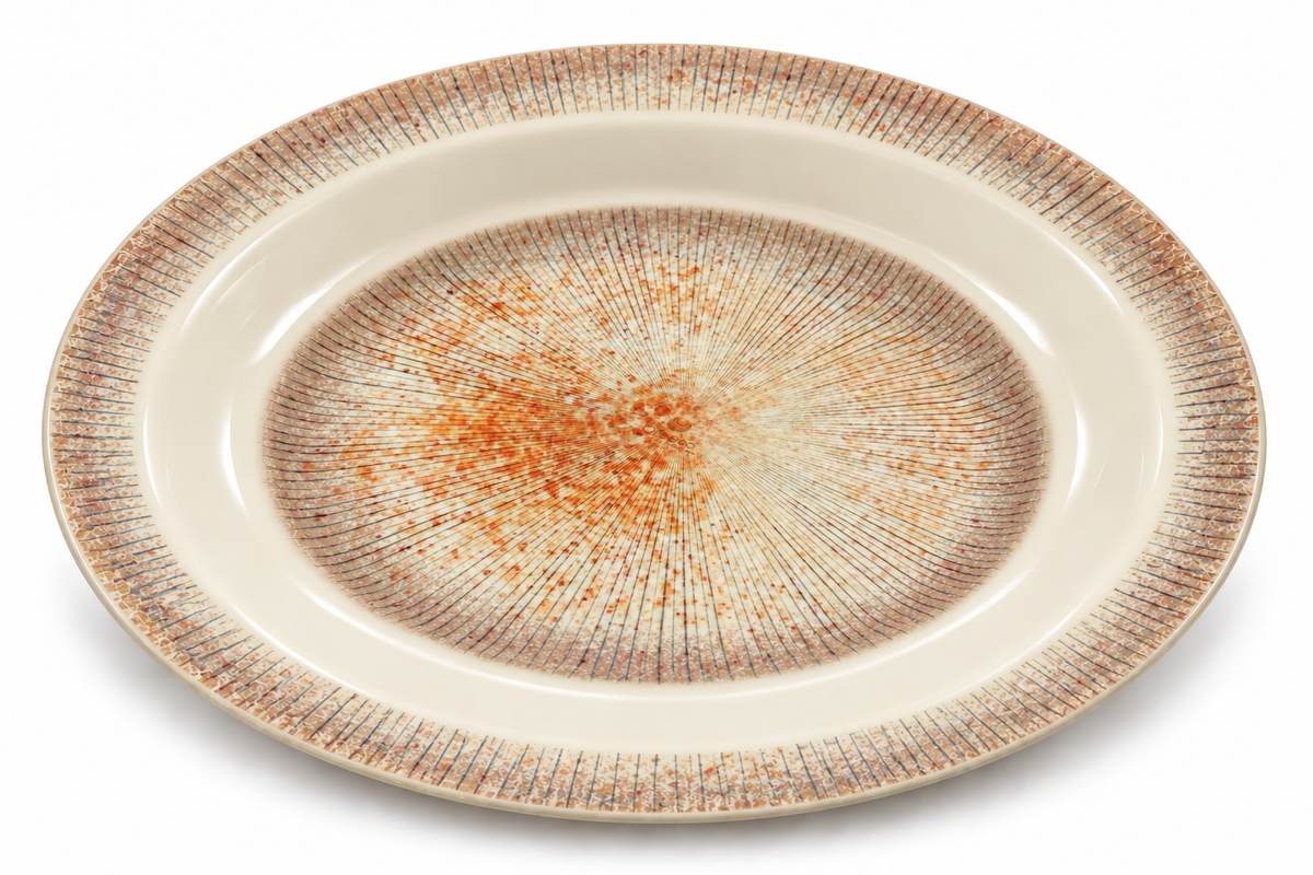 Ofeeco Royal Bliss Orange Sunburst 40-Piece Dinner Set