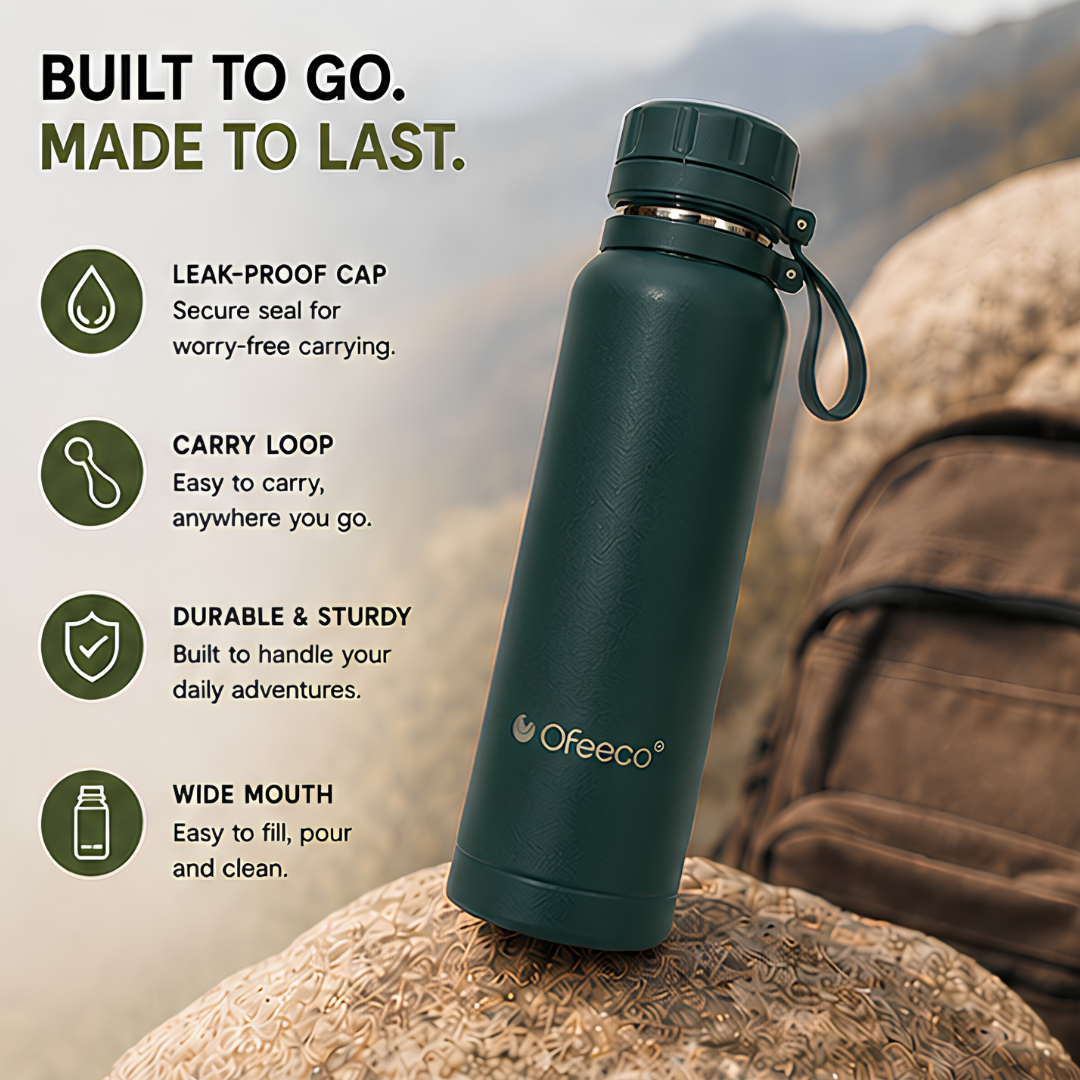 Ofeeco ThermoCore Bottle | Double Wall Insulated Leakproof Bottle