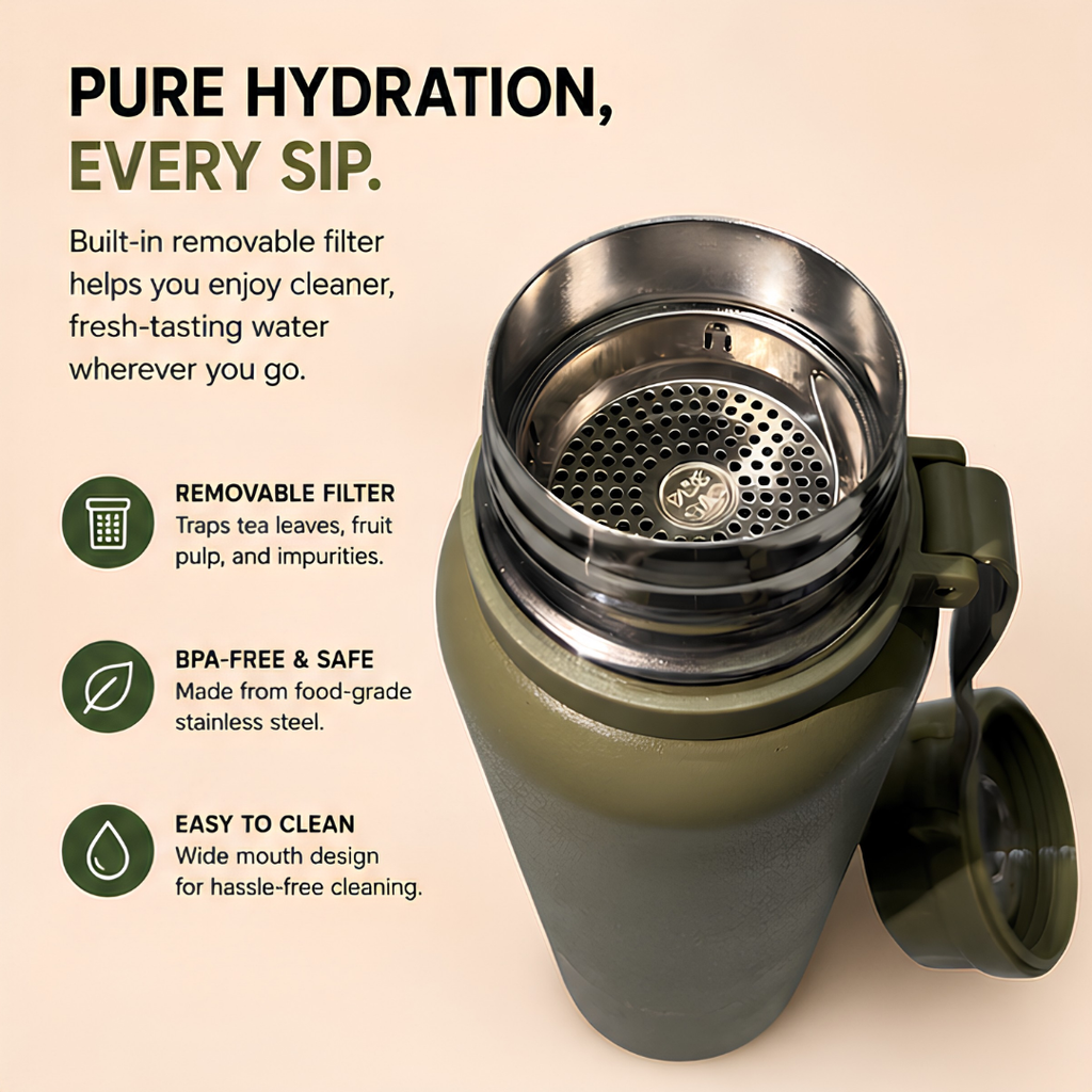 Ofeeco ThermoCore Bottle | Double Wall Insulated Leakproof Bottle