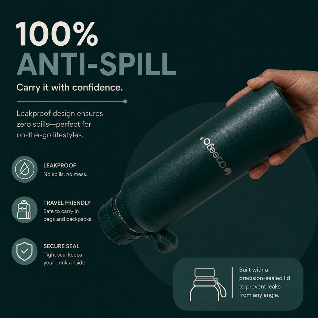 Ofeeco ThermoCore Bottle | Double Wall Insulated Leakproof Bottle