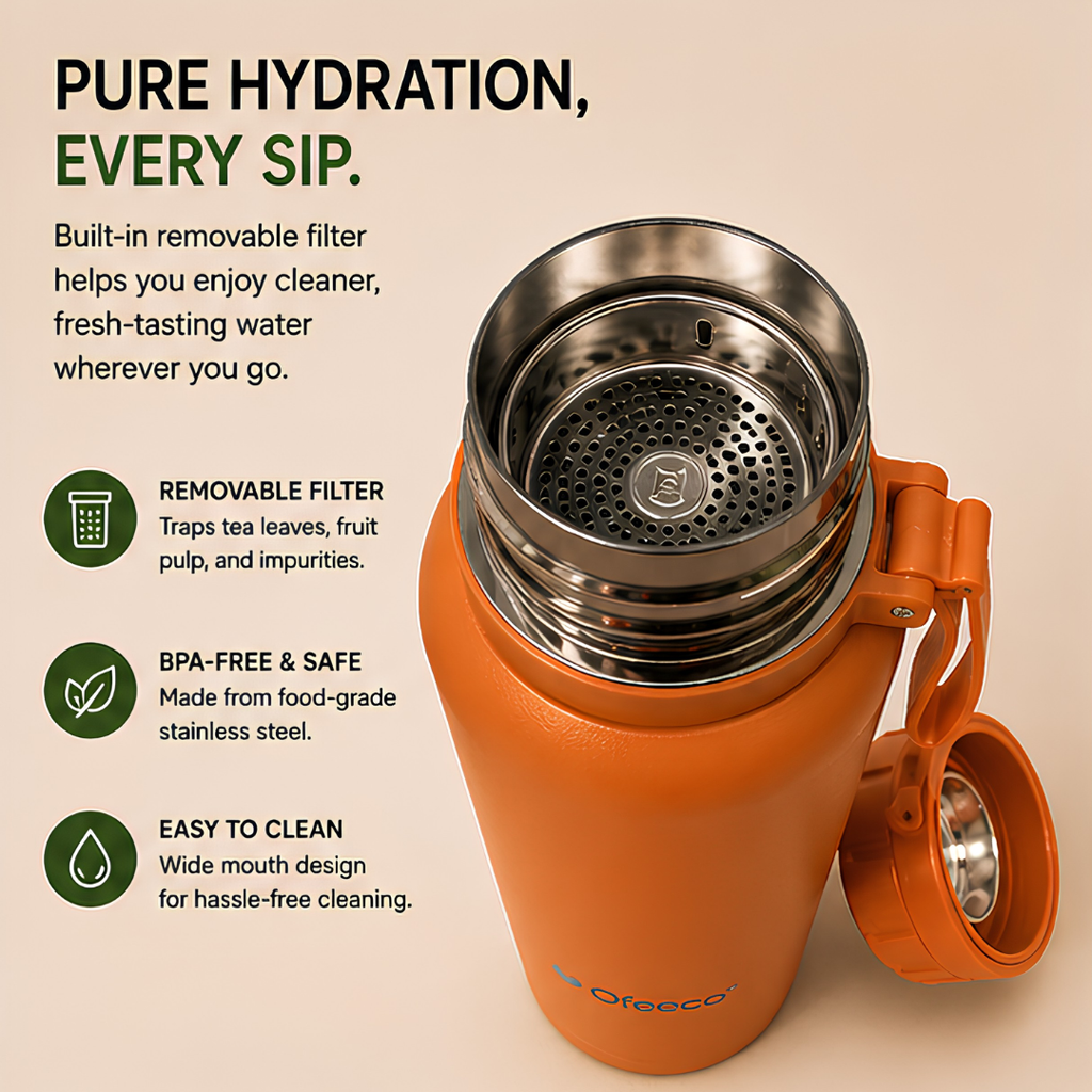 Ofeeco ThermoCore Bottle | Double Wall Insulated Leakproof Bottle