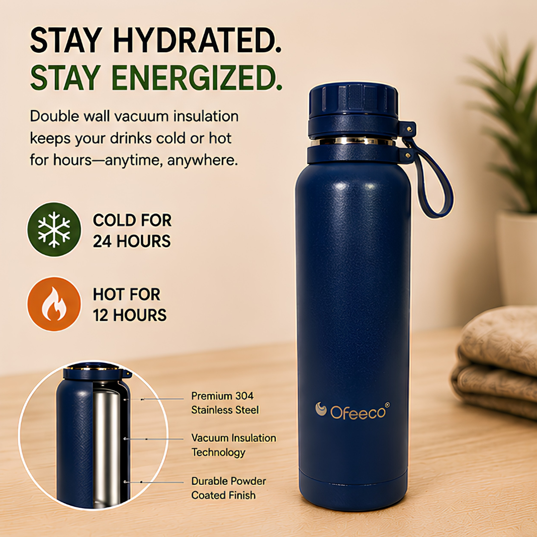 Ofeeco ThermoCore Bottle | Double Wall Insulated Leakproof Bottle