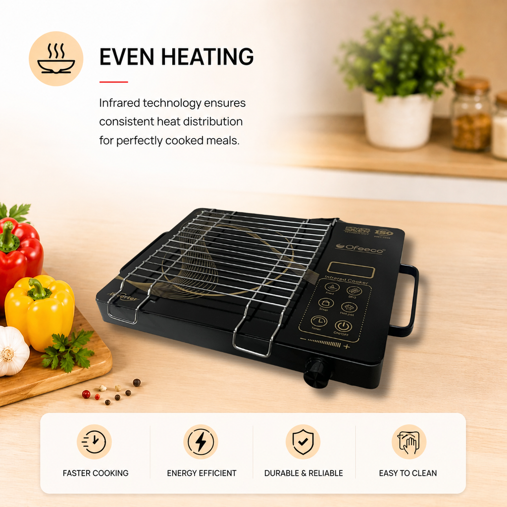 Ofeeco 2500W Infrared Induction Cooktop