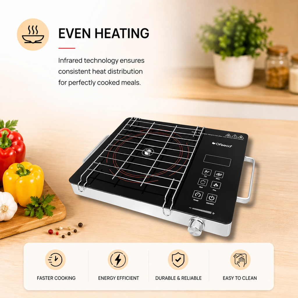 Ofeeco 2200W Infrared Induction Cooktop