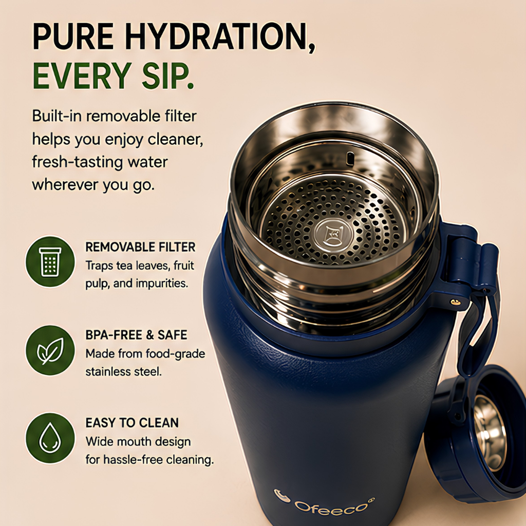 Ofeeco ThermoCore Bottle | Double Wall Insulated Leakproof Bottle