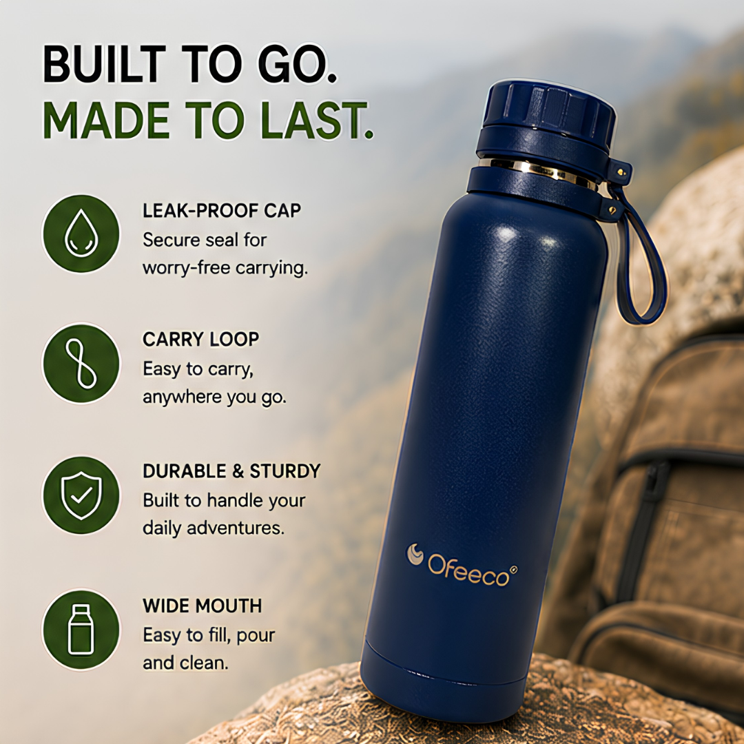 Ofeeco ThermoCore Bottle | Double Wall Insulated Leakproof Bottle