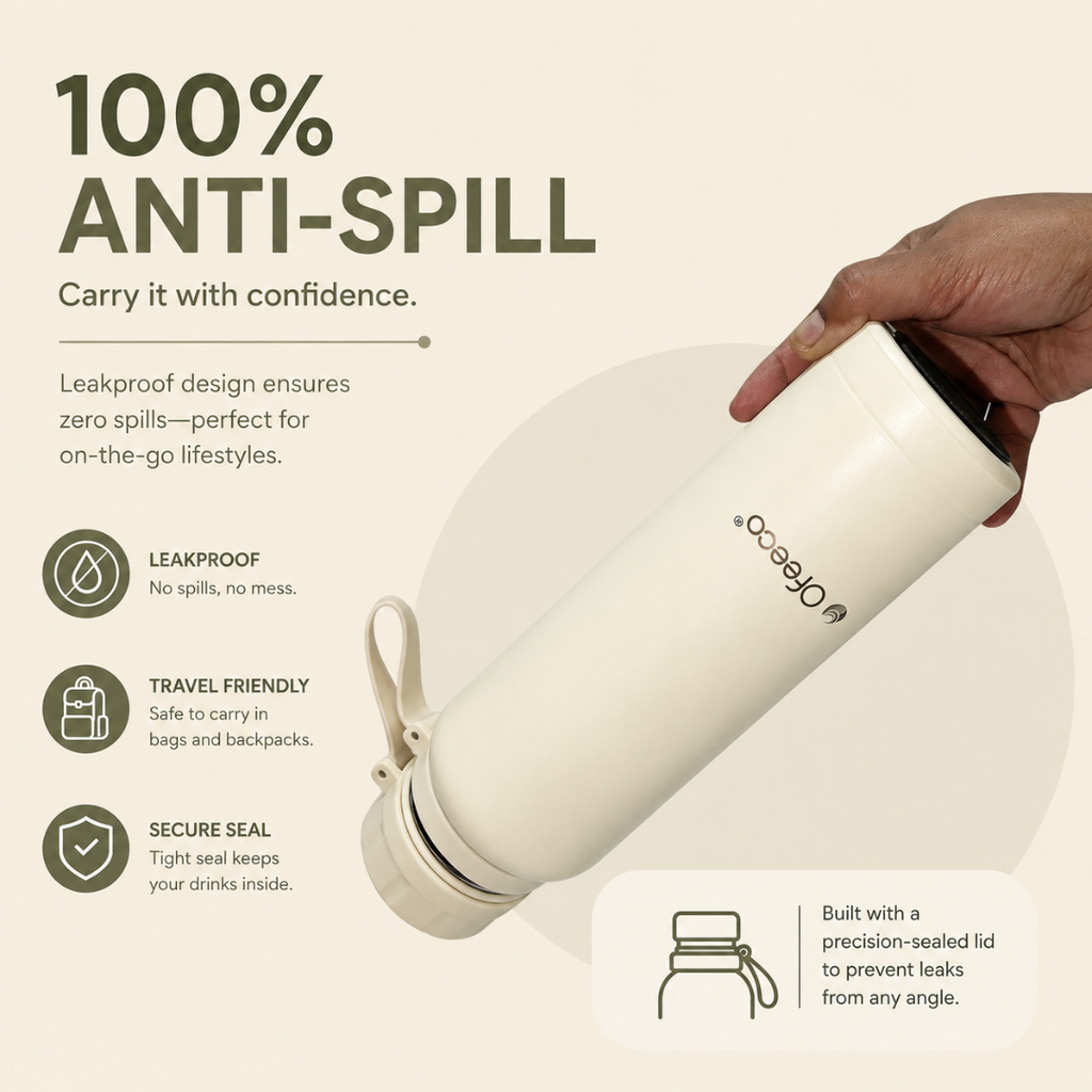 Ofeeco ThermoCore Bottle | Double Wall Insulated Leakproof Bottle