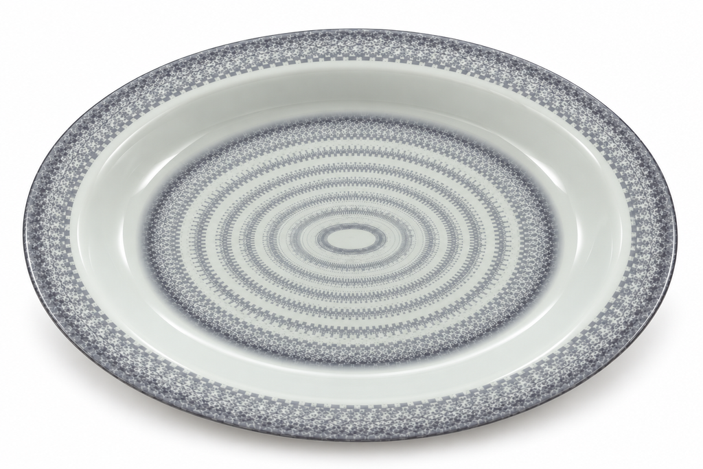 Ofeeco Royal Bliss Grey Woven 40-Piece Dinner Set