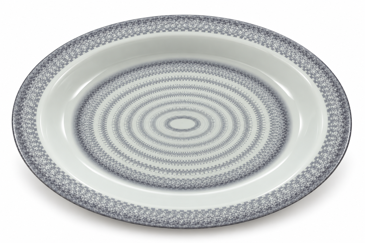 Ofeeco Royal Bliss Grey Woven 40-Piece Dinner Set