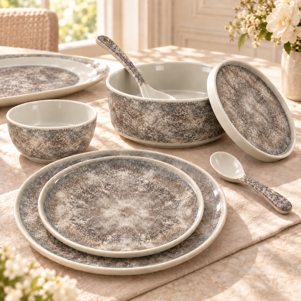 Ofeeco Royal Bliss Smoky Stone 40-Piece Dinner Set