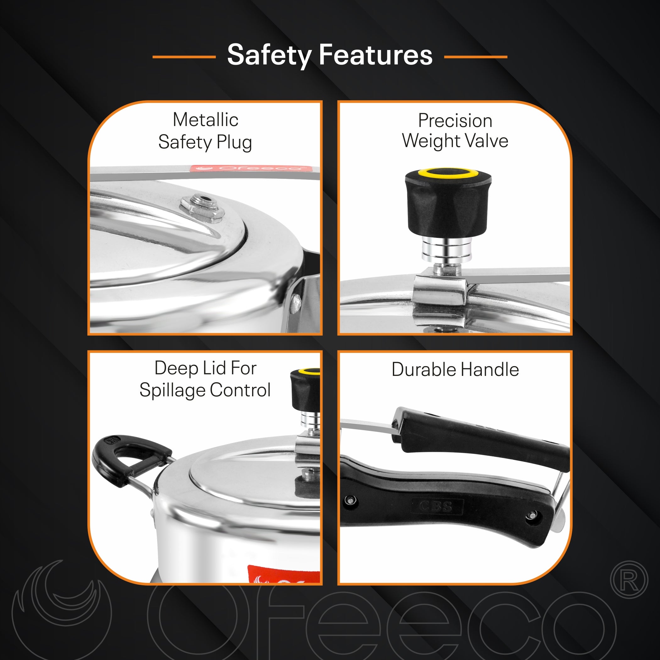 Ofeeco Aluminium Pressure Cooker  3 Litre