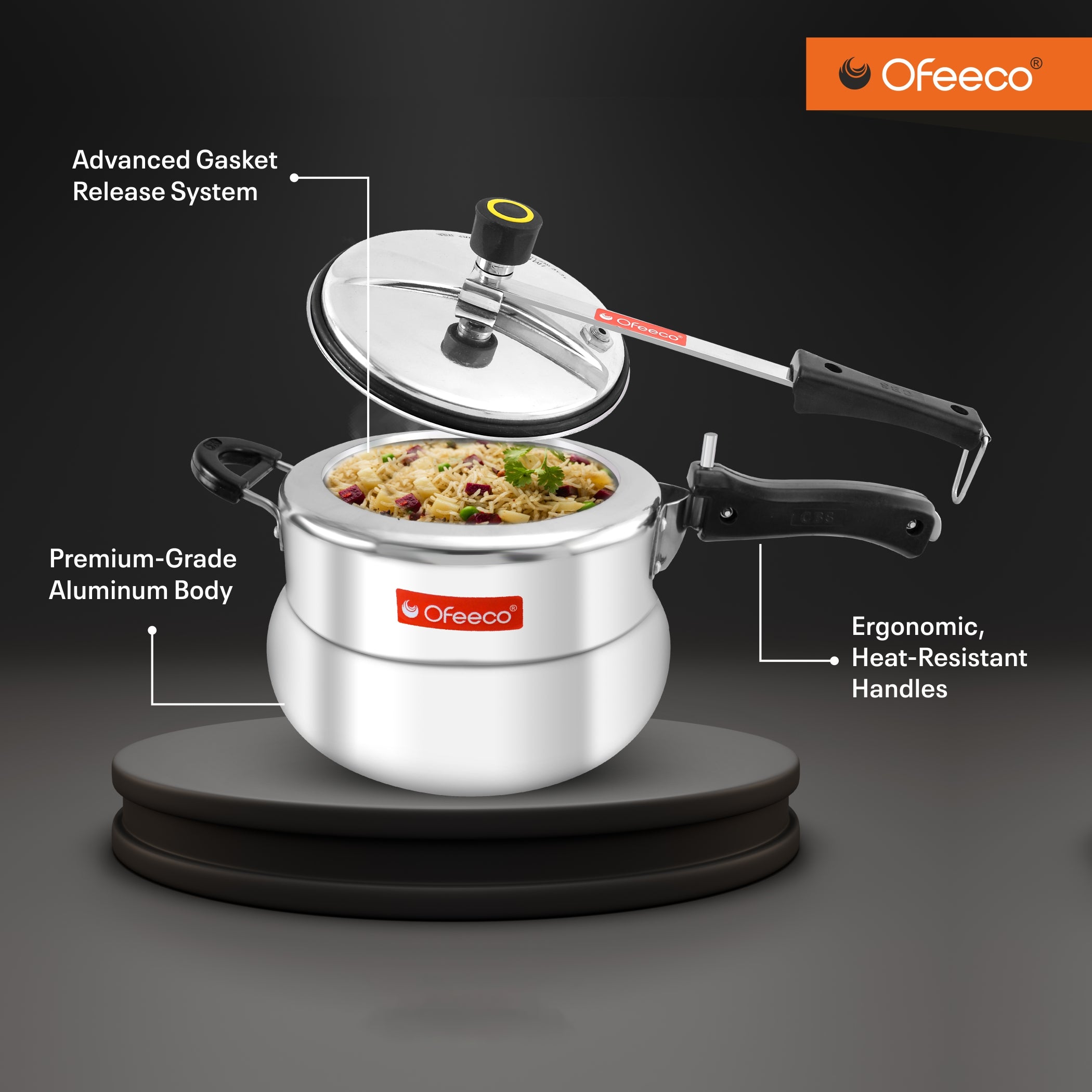 Ofeeco Aluminium Pressure Cooker  3 Litre
