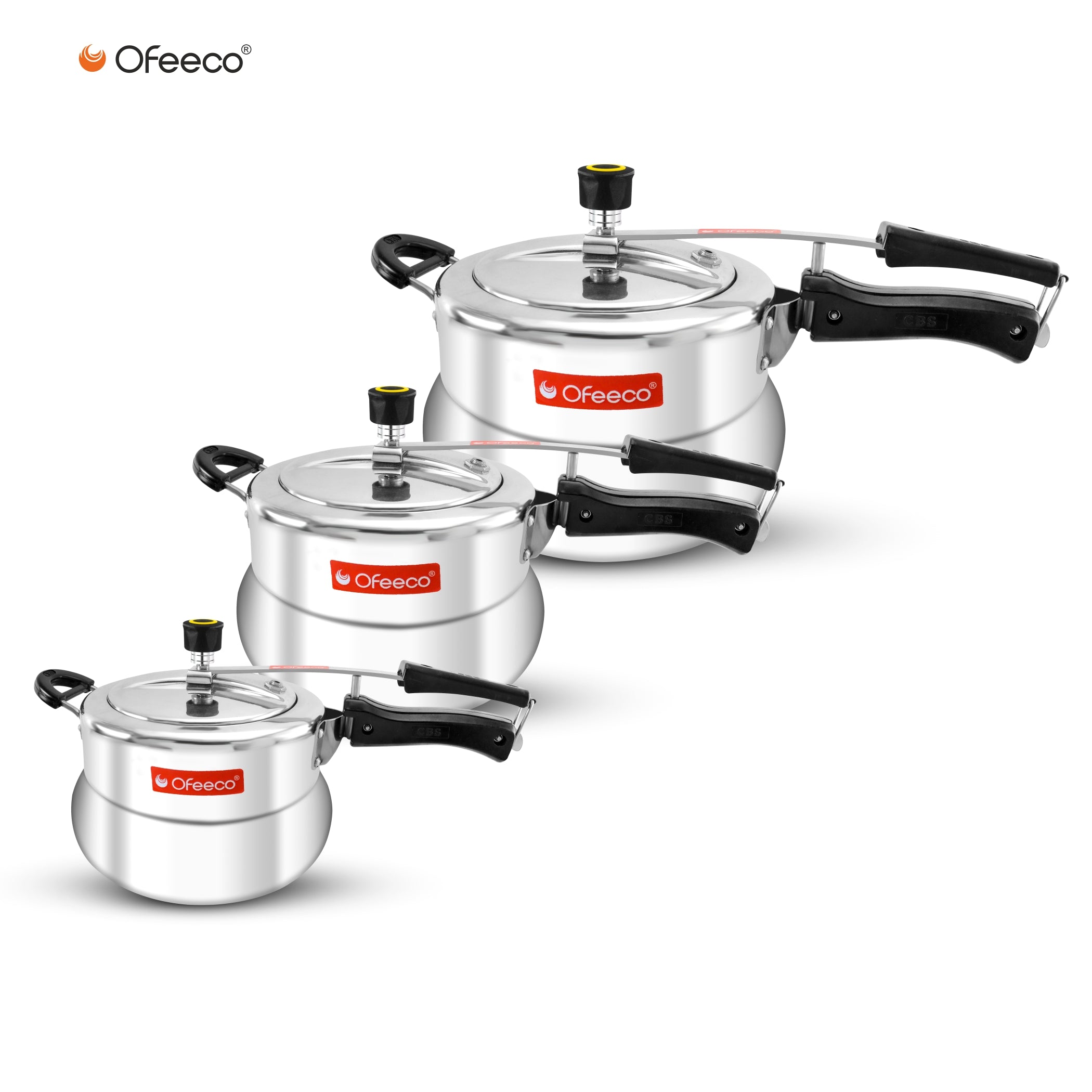 Ofeeco Aluminium Pressure Cooker 3 | 5 | 7 Litre Capacity