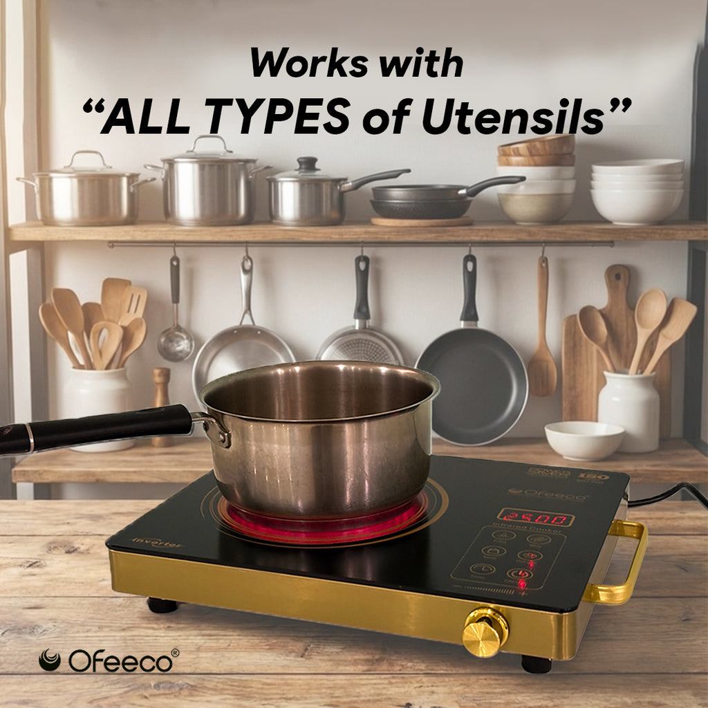 Ofeeco 2500W Infrared Induction Cooktop with Grill Rack