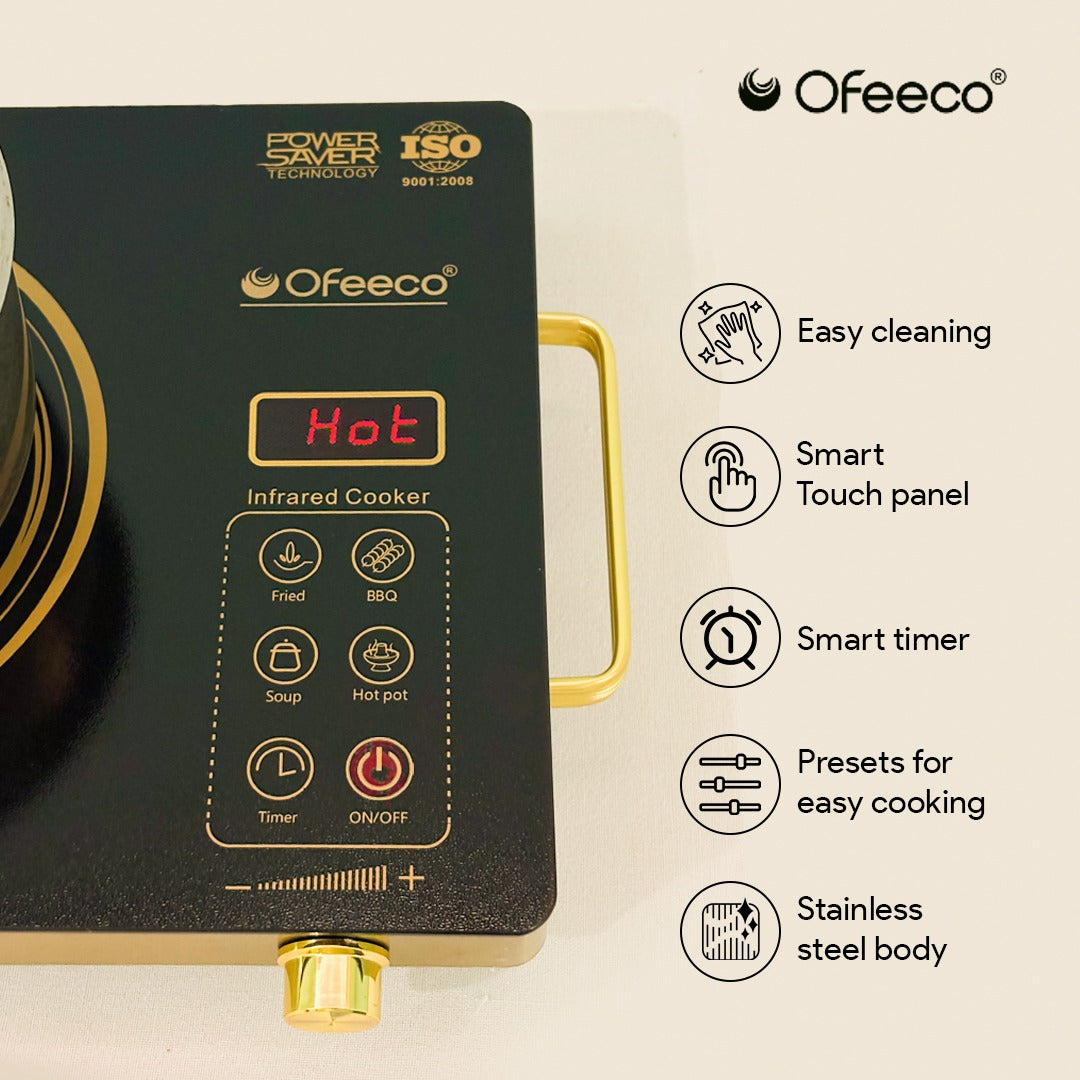 Ofeeco 2500W Infrared Induction Cooktop with Grill Rack
